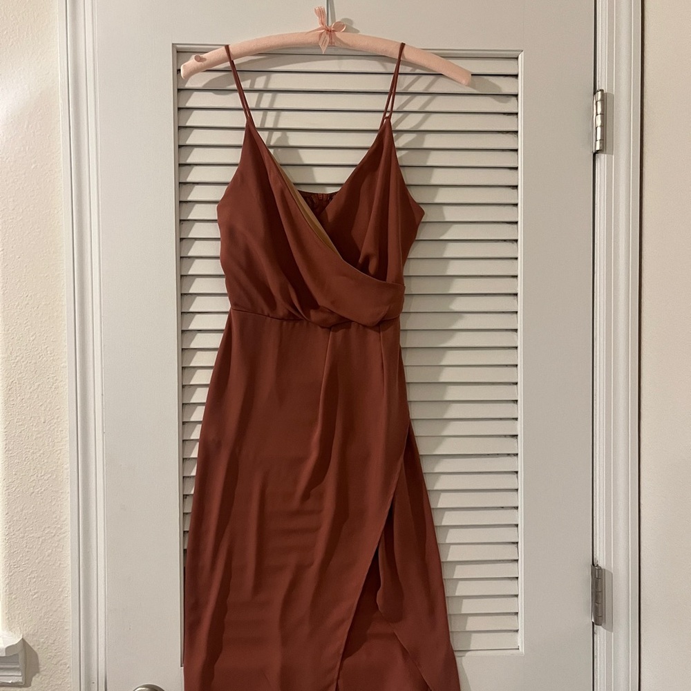 Elegant Rust Cocktail Dress